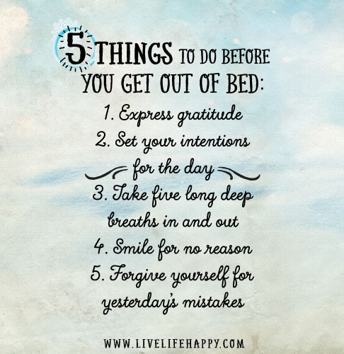  5 things to do before you get out of bed.